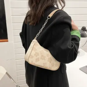 Bolsos de hombro de fieltro a la moda para mujer, bolso pequeño informal para axilas, bolsos cruzados de mano para mujer
