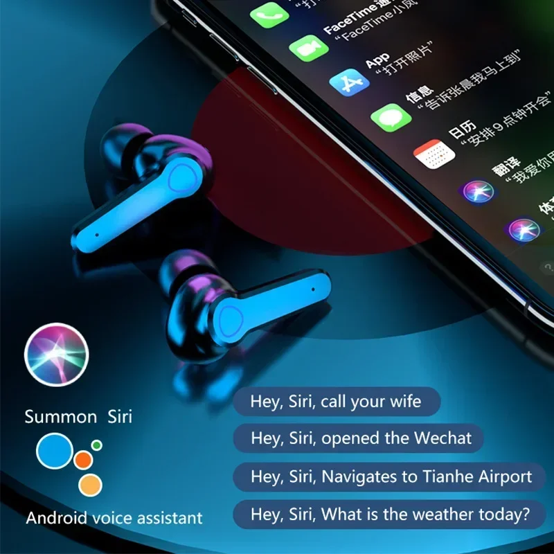 Auriculares TWS M19, auriculares inalámbricos con Control táctil inteligente, compatibles con Bluetooth, pantalla LED resistente al agua con micrófono - Imagen 2